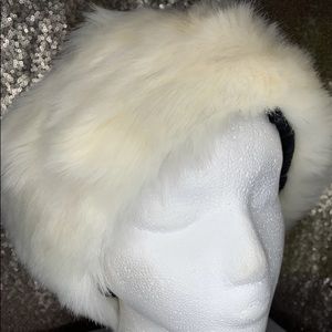 "Winter" White Thick Fluffy Headwrap